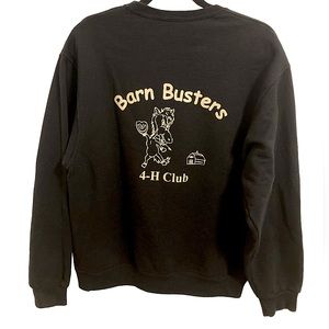 Vintage Black Crewneck Sweatshirt Men’s Medium 4-H Club 90s Retro Graphics